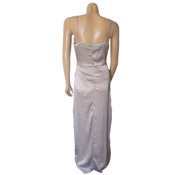 Satin Wrap Maxi Dress with Spaghetti Straps Size 10 - Picture 4 of 7